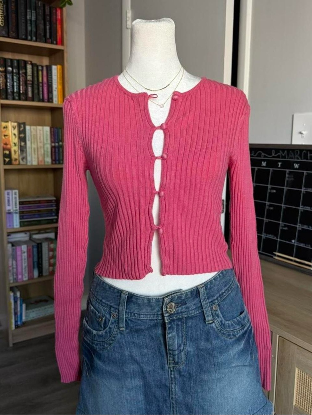 urban outfitters pink button up cardigan